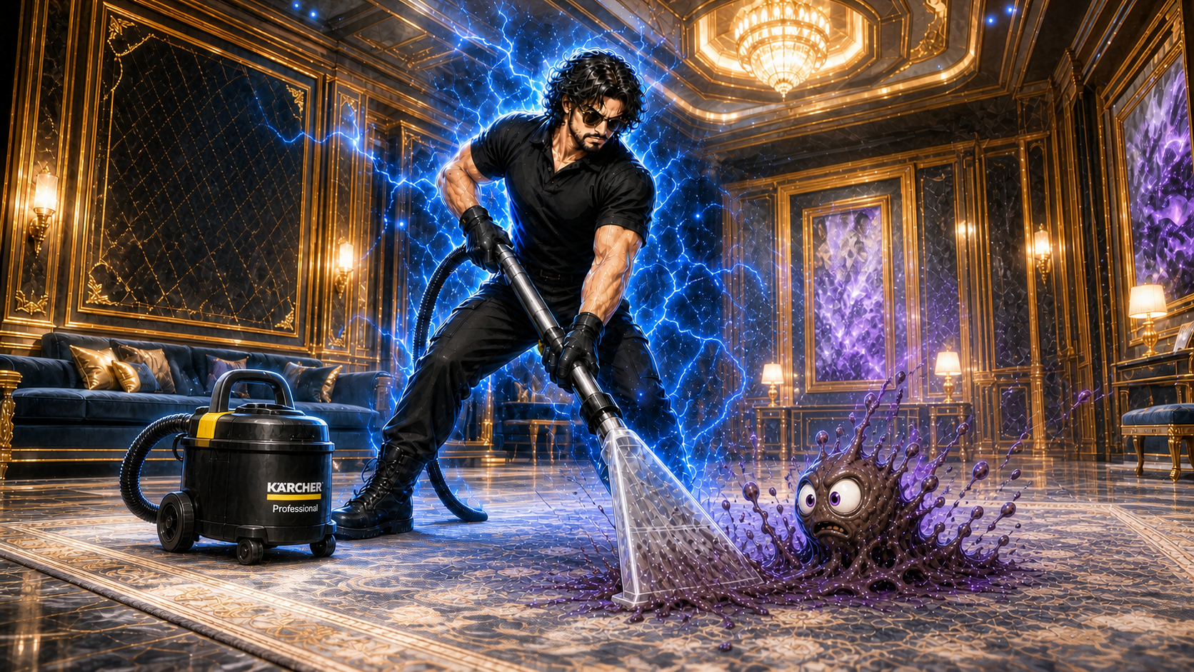 STG Signature en injection-extraction sur un tapis dans un salon haut de gamme